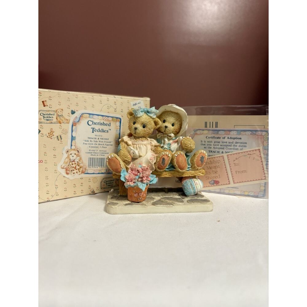 Cherished Teddies Tracie & Nicole Side By Side With Friends Vintage Collectors I